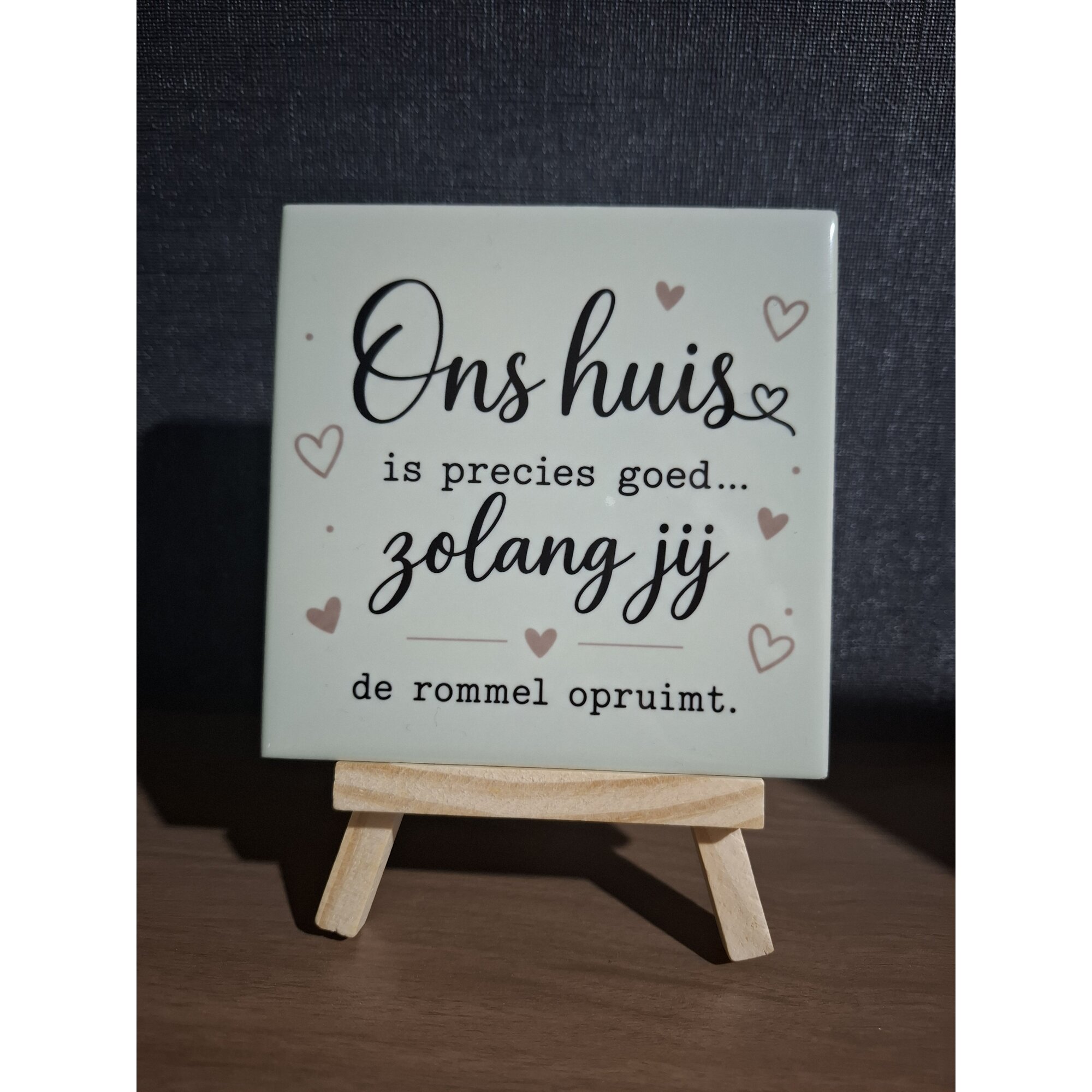 Tegeltje met tekst